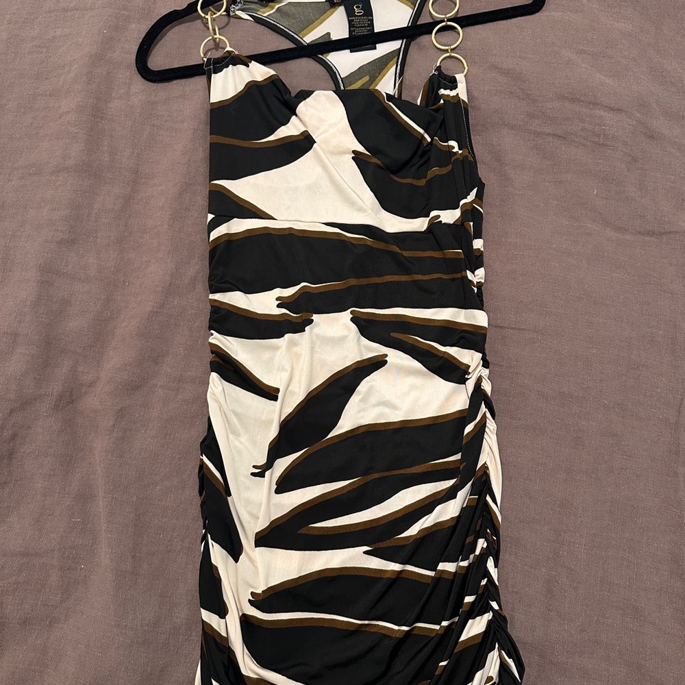 Vintage Black and Cream Striped Dress